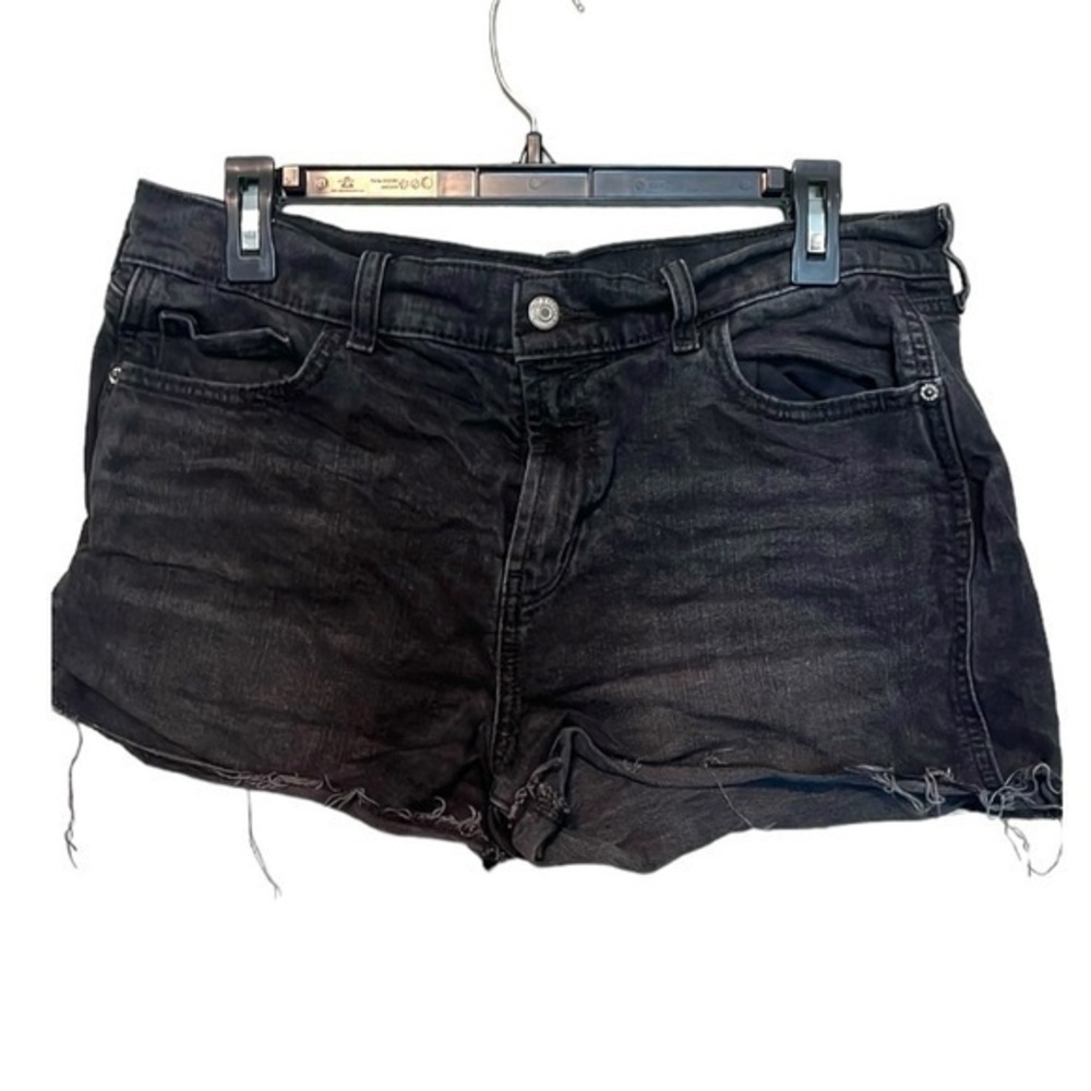 Old Navy Mid Rise Short Boyfriend Shorts Black Womens Size 8